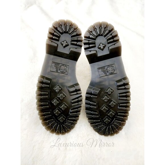 Dr. Martens Leather Buckle White Platform Devon Heart Women's Sz 5 Boots (LA004) - Picture 7 of 10